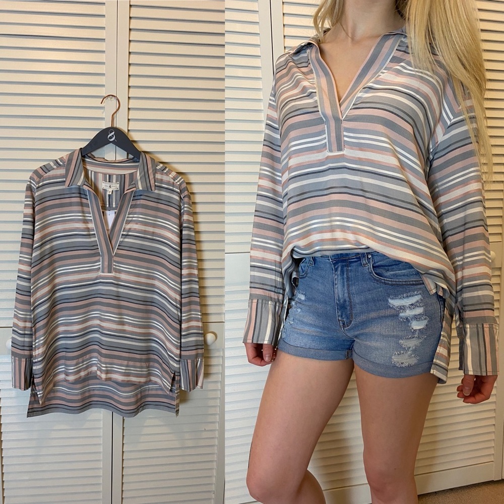 Lou & Grey Lightweight Striped Blouse
